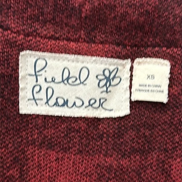 Anthropologie Field Flower Red Buffalo Plaid Cardigan Wrap Sweater Coat XS EUC - Picture 9 of 9